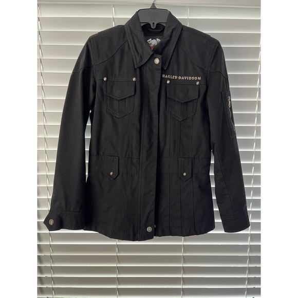 Harley-Davidson Jackets & Blazers - Harley Davidson Black Cotton Full Zip Utility Jacket 97443-06VW